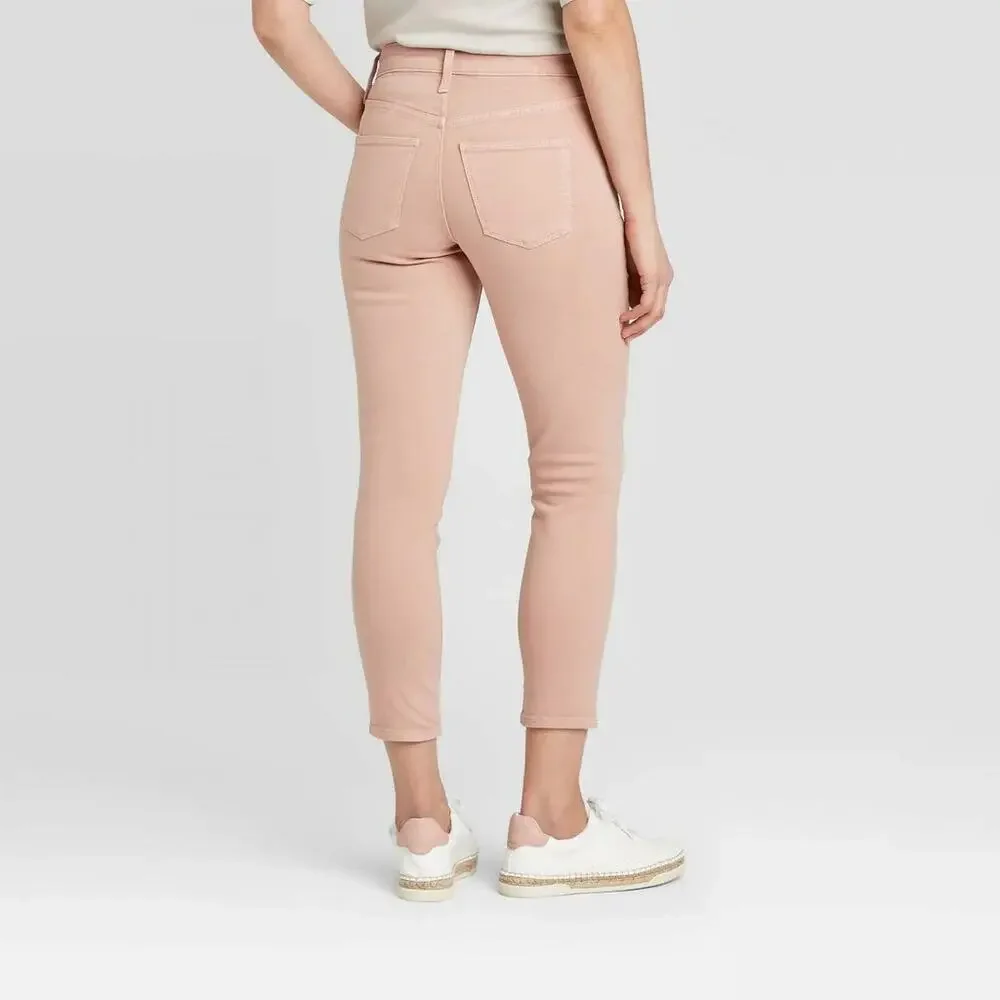 Universal Thread Womens High Rise Skinny Crop Jeans 6/28 Rose Pink Retro Stretch